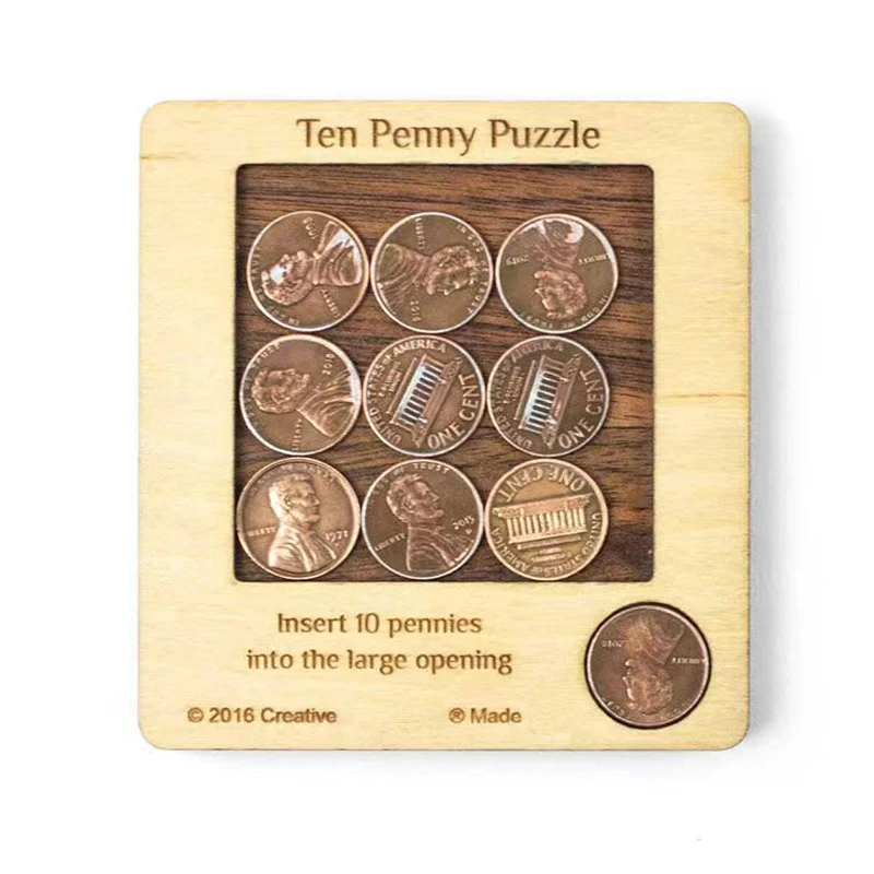 Penny Coin Brain Teaser Puzzles For Adults And Kids Logic And Strategy Games IQ Test Toys Unique Gifts Juegos De Inteligencia