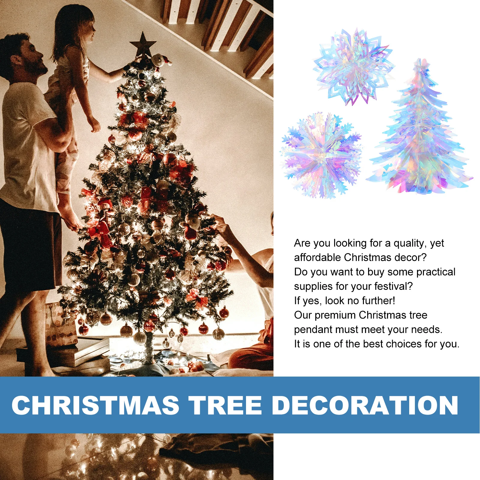 

3Pcs Christmas Pendants Decorative Adornments Hanging Props Easy to Hang for Table Wall Hallway Tree Christmas Pendants