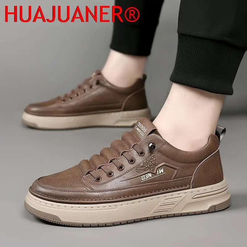 2025 ربيع الخريف جديد سميكة وحيد أكسفورد أحذية في الهواء الطلق أحذية رياضية الرجال حذاء للسير مسافات طويلة جلد طبيعي حذاء كاجوال للرجال