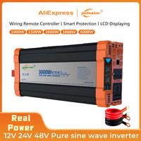 jsdsolar Pure Sine Wave Inverter 12V 24V 48V to 220V 1000W 2000W 3000W 4000W LCD USB Portable Power Inverte for Car Home Outdoor