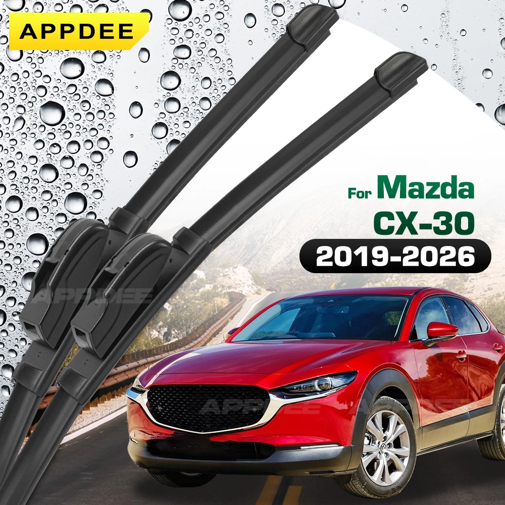 

APPDEE For Mazda CX-30 2019-2026 Silicone & Rubber Wiper Front Wiper Blades Windshield Windscreen Window Brushes