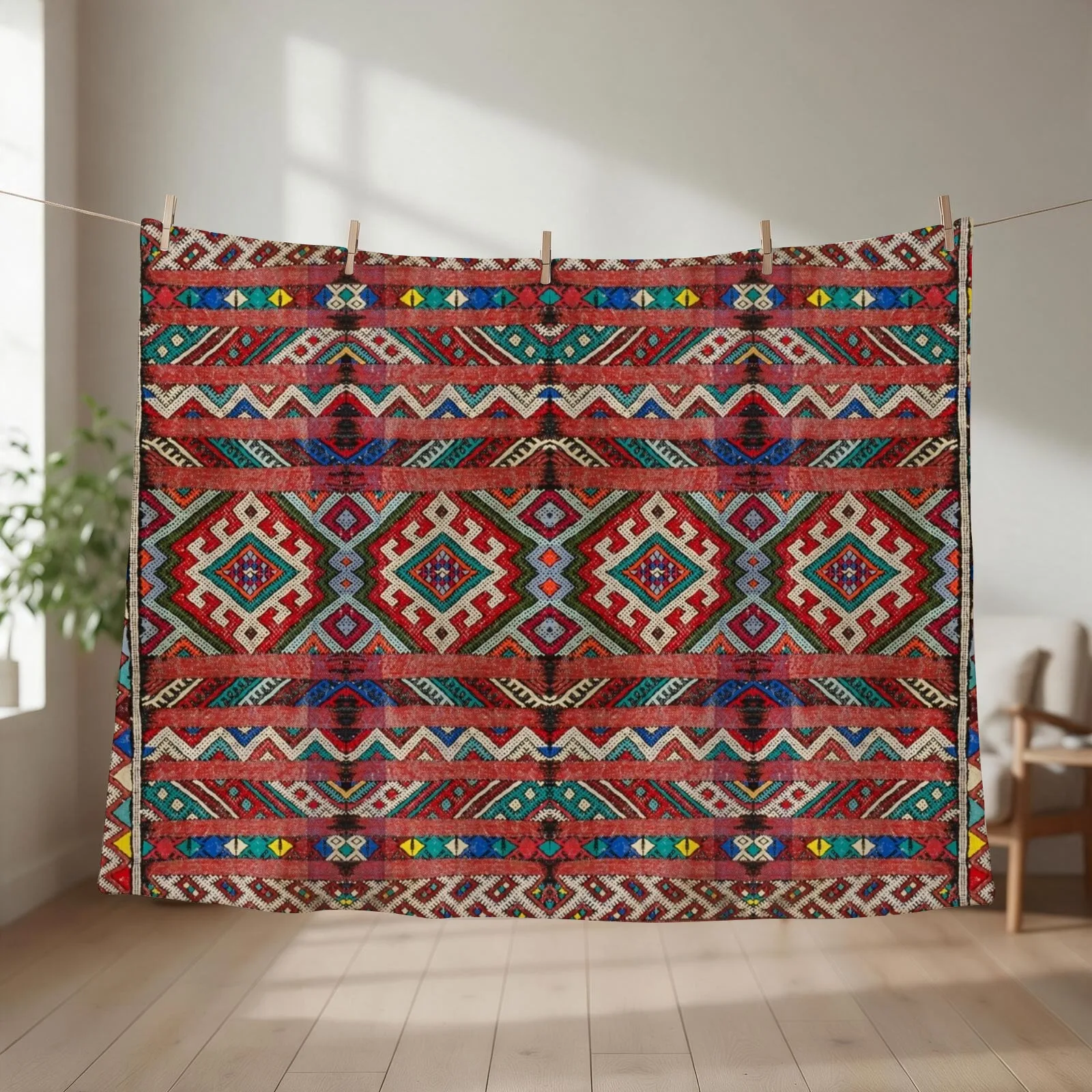 Heritage Moroccan Design Throw Blanket couch cozy soft plush fuzzy picnic outdoor blanket