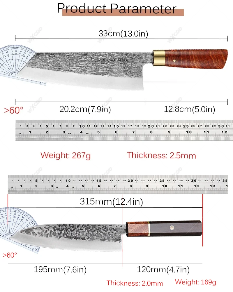 Forged Stainless Steel Kitchen KnivesProfessional Chef Knife Vegetable Slicing Knife Japanese Santoku Knife Meat Cleaver