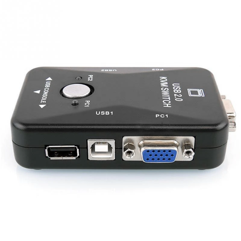AABFK KVM Switch 2 Port VGA Switch USB 2.0 KVM Mouse Switcher Keyboard 1920X1080 Box Sharing Switch Vga Splitter