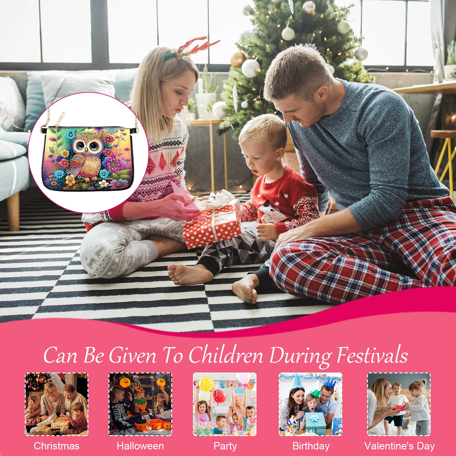 Special Shape Highland Yak Diamond Painting Purses Diamond Painting Clutch Bag Rhinestone Stitch Shoulder Bag for Christmas Gift