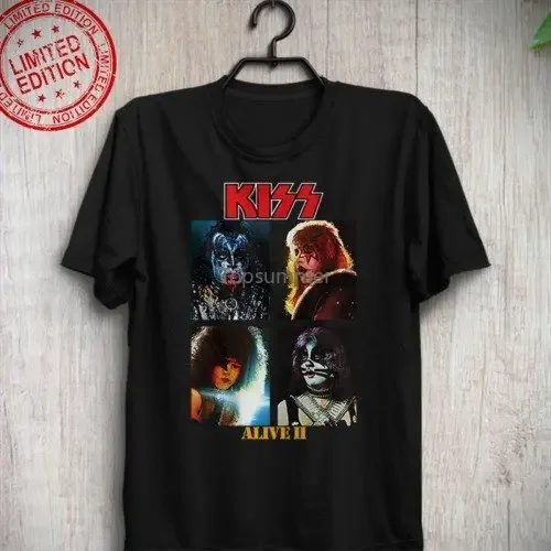 

Футболка Alive II Kiss Band, забавная винтажная футболка, подарок для влюбленных, рок-группа, команда