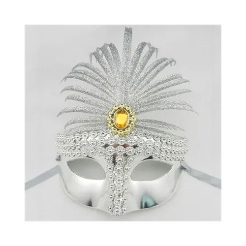 Masker Pesta Natal Lurex Perak Sable