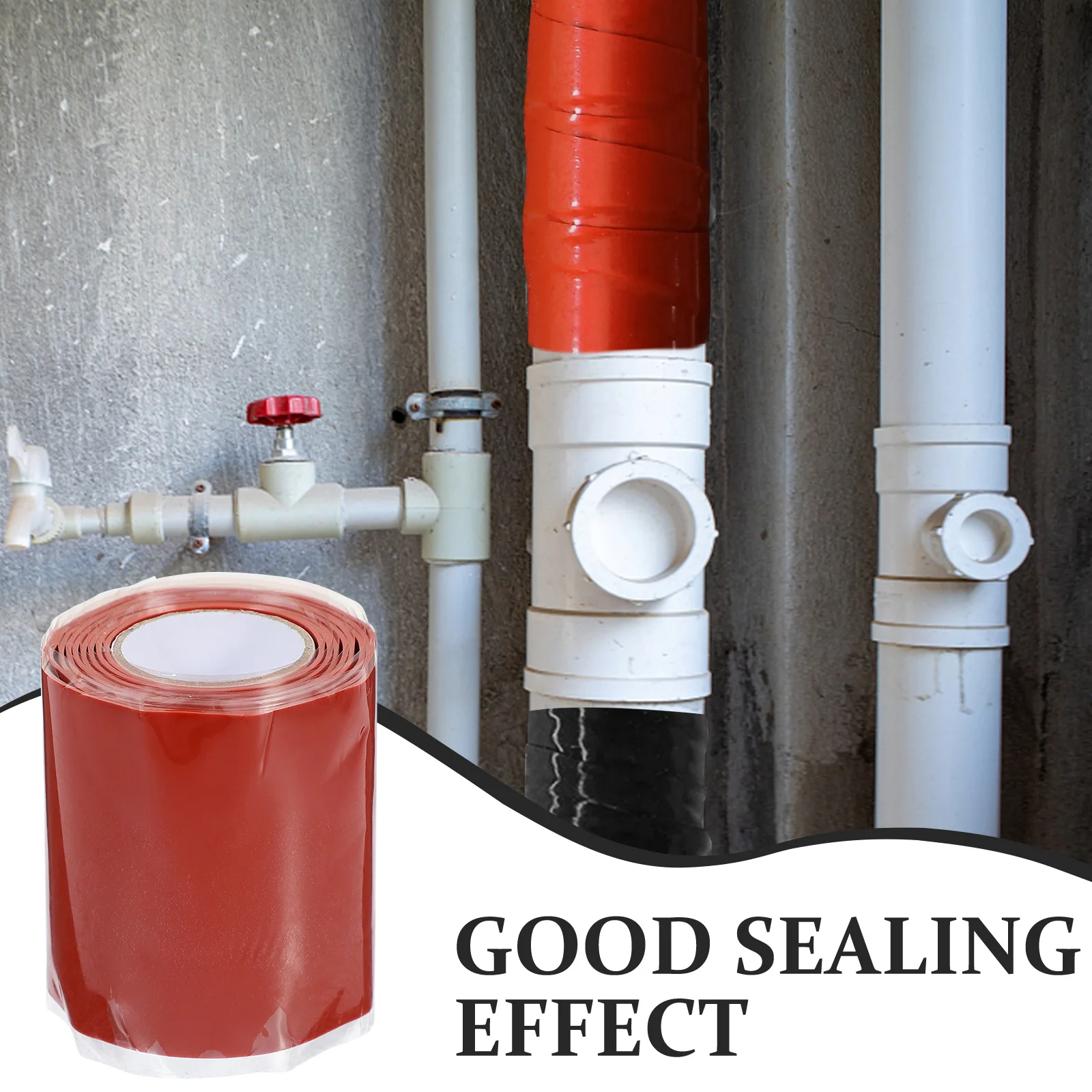 

1 Roll Leak Proof Waterproof Rubber Tape For Pipe Sealing Repair Strong Adhesive Hose Sealant Wrap Plumbers Tape