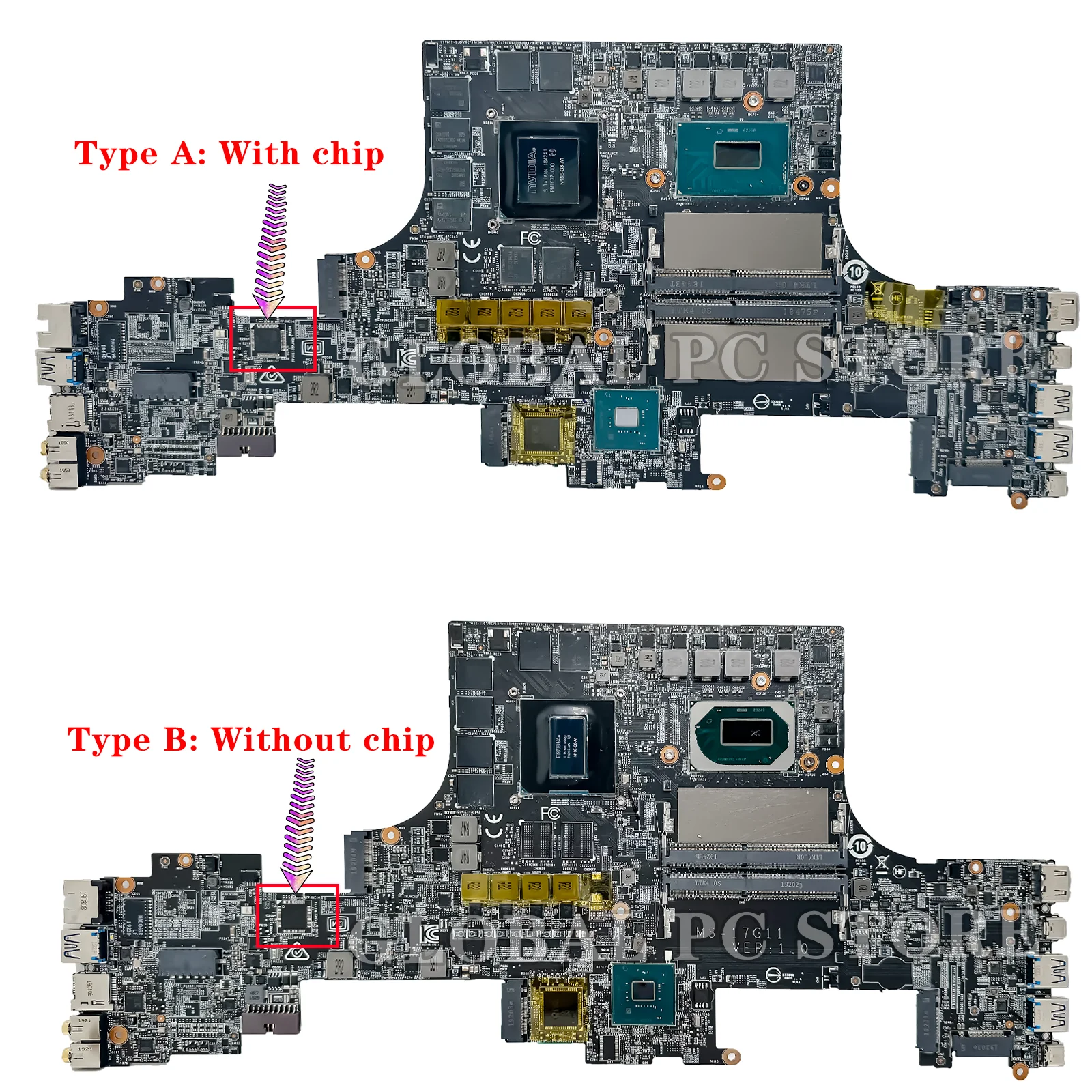 Imagem -04 - Kefu-placa-mãe do Portátil para Msi Mainboard Ms17g11 Ms-17g1 i5 i7 9o Gen Gtx1660ti Rtx2060 Rtx2070 Rtx2080 Rtx3000 Rtx4000