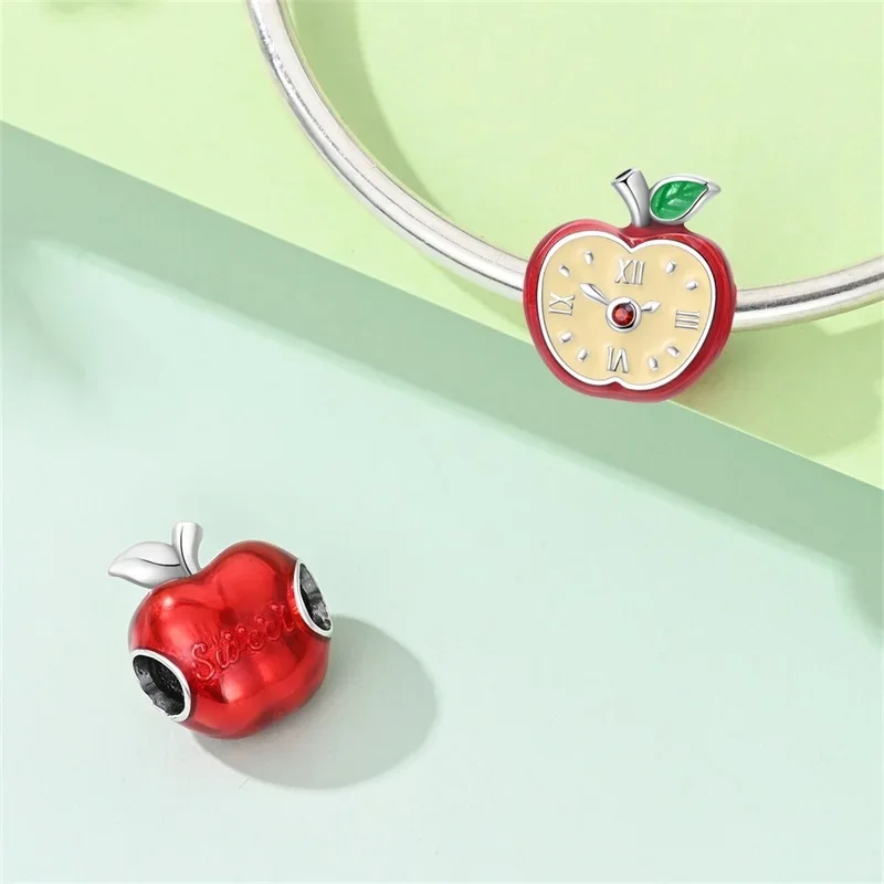 Red Series Cat Ladybug Silver Charms Beads Fit Original Bracelet Bag Keychain Earring Charm Bead Pendant Diy Women Jewelry Gift