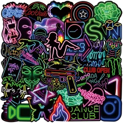 50PCS Cool New Neon Graffiti Stickers Notebook Guitar Skateboard Mobile Phone Toys Waterproof Cartoon CreativeDecorationStickers