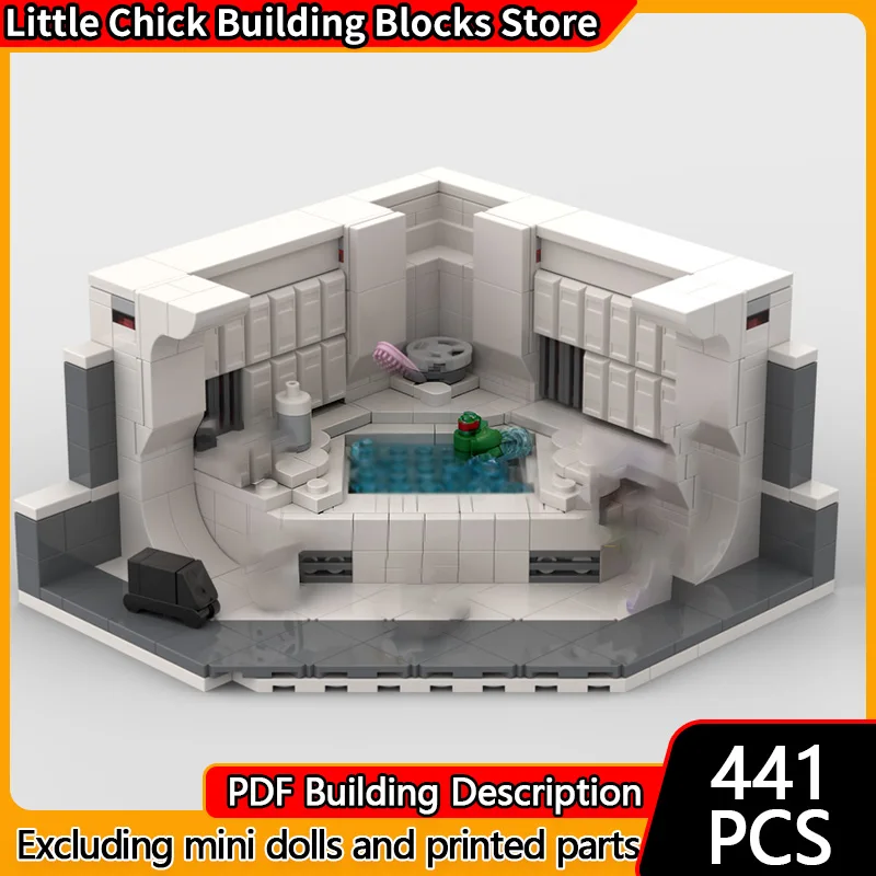 

City Street View Model MOC Building Bricks Bathroom Bathtub Modular Technology Children Holiday Gifts Assemble Toys Suit