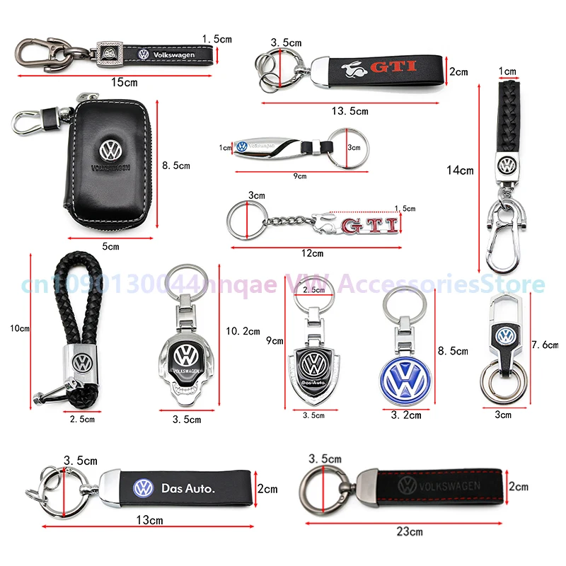 1pc Car Badge Keychain Metal Leather Key Ring KeyChain Styling For Volkswagen Tiguan Golf-4 5 6 7 MK6 B5 B6 B7 Jetta Lavida Polo