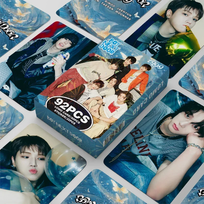 92Pcs/Set BOYNEXTDOOR New Album Photocards Stickers HD Printd Lomo Cards SUNGHO RIWOO TAESAN JAEHYUN LEEHAN WOONHAK Fans Gifts