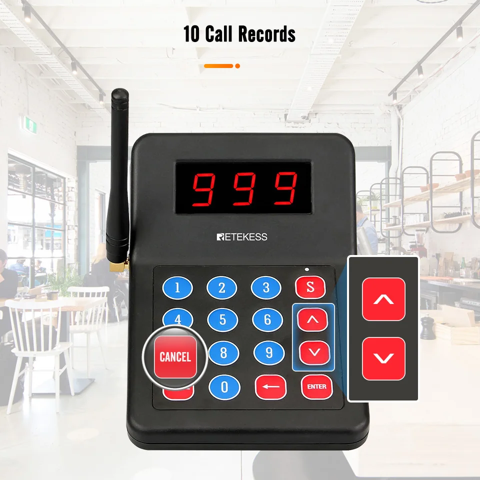 Imagem -06 - Restaurante Sistema Pager sem Fio Guest Quening Teclado 30 Coaster Receptor para Cafe Bar Food Truck Bbq Retekess-t119