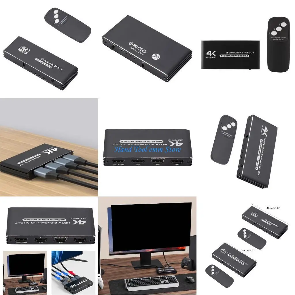 

H37F High Definition Switcher 4K 1080P SwitchesSelector 3 in 1 out Video Splitters