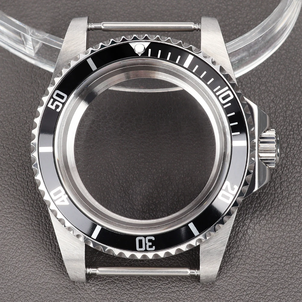 

38mm watch diver case nh35 sapphire crystal glass for NH35 NH36 NH38 Movement Retro SUB Style Watch Accessories See-through Back