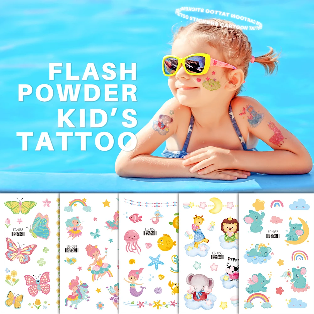 2022 Mix Christmas Temporary Tattoo New Year Children's Gift Butterfly Waterproof Tattoo Cartoon Sticker Boys Gril Fake Tattoo