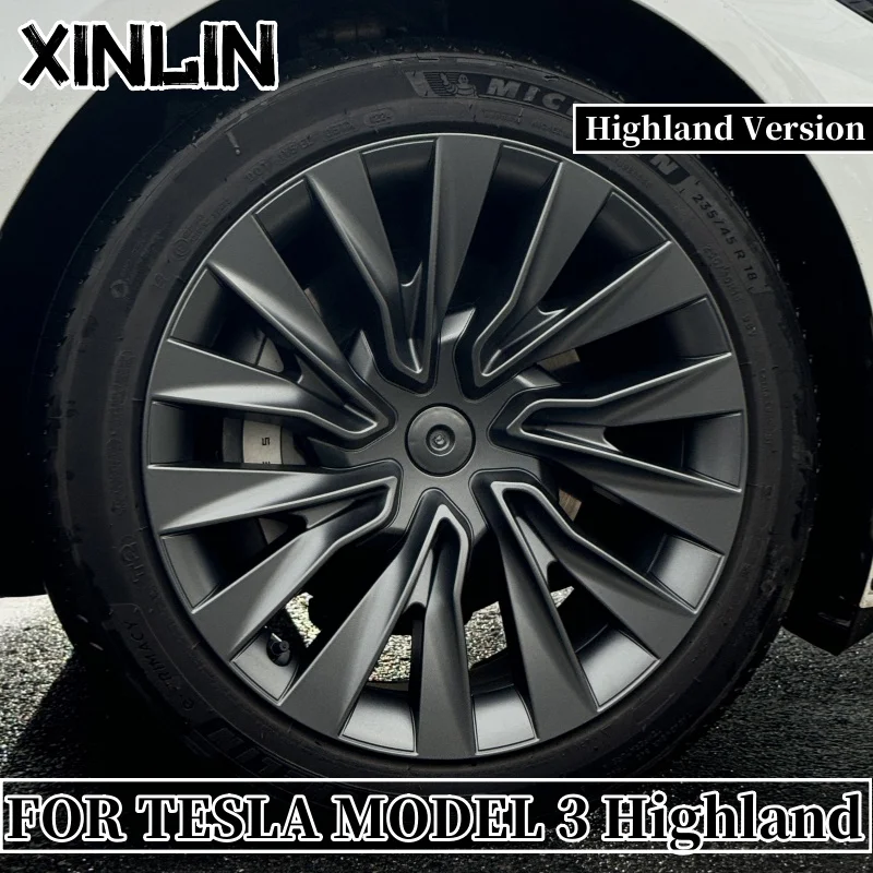 테슬라 모델 3 하이랜드 버전 2024 성능 교체 휠 HubCap 전체 림 커버 액세서리에 대 한 4PCS 18 인치 허브 캡