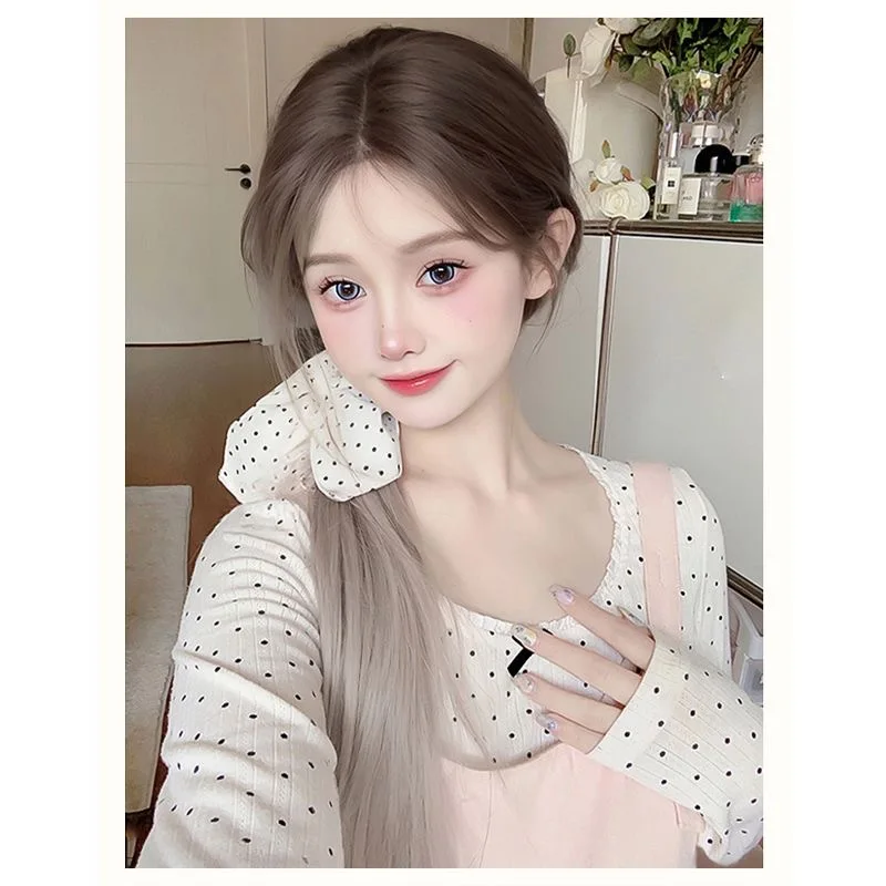 

Synthetic Lace Front Wig Long Ombre Platinum Straight Middle Part Women Natural Invisible Cosplay Elegant Party Styling
