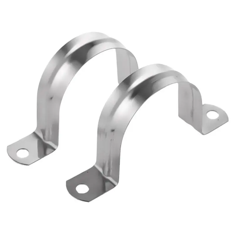 2 Stainless Steel U-Shaped Pipe Clamps, Half Pipe For Pipe Fittings Pipe Clamp -80Mm