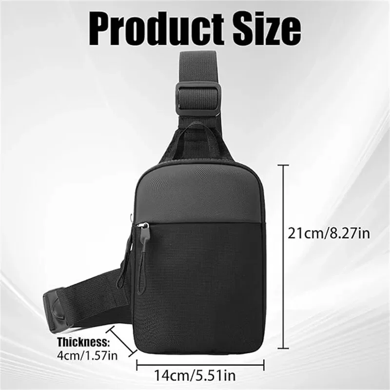 Men Waterproof Sling Chest Pack Fashion Small Black Crossbody Shoulder Zipper Bag Travel Workout Male Handbag