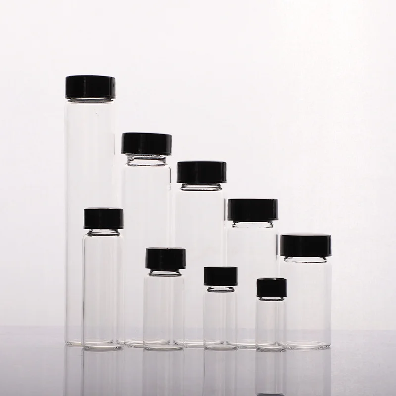 2ml bis 60ml transparente Glas proben fläschchen Labor reagenz flasche kleine klare Medizin fläschchen für chemische Experimente