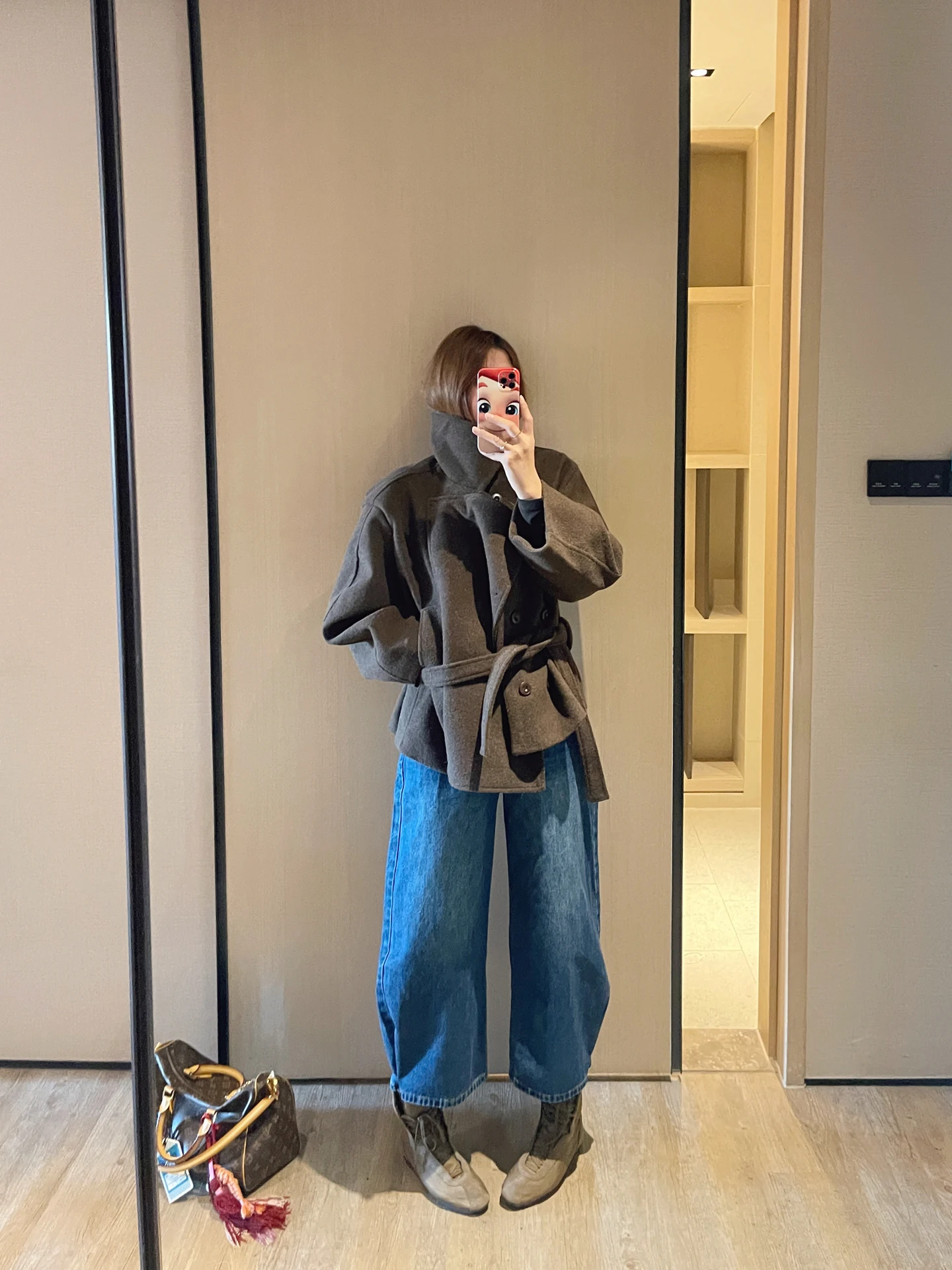 

Джинсы KOGIRL в корейском стиле, свободного кроя, прямые, винтажные, в стиле парижской улицы, с высокой талией, хлопковые, на молнии, однотонные