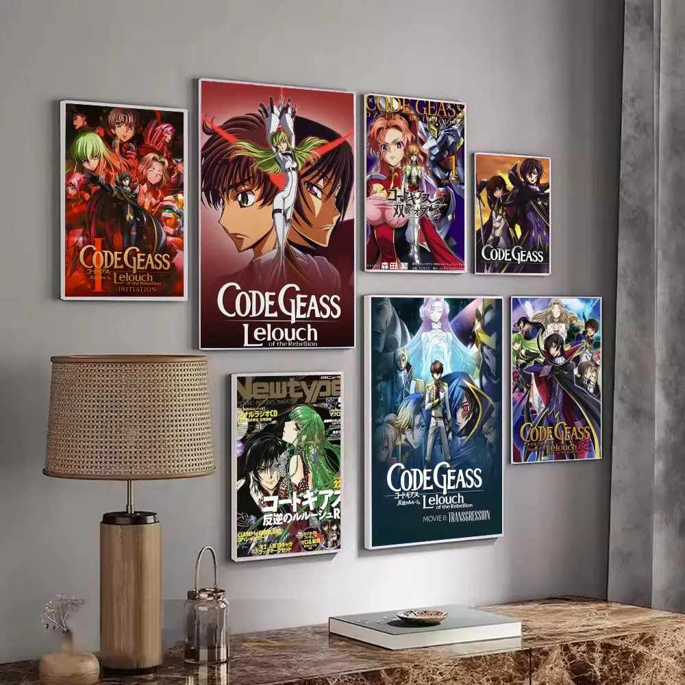 Anime C-Code G-Geass Movie Poster Decorative Wall Art Stickers Mural Photo Print for Home Living Room Hallway Decor