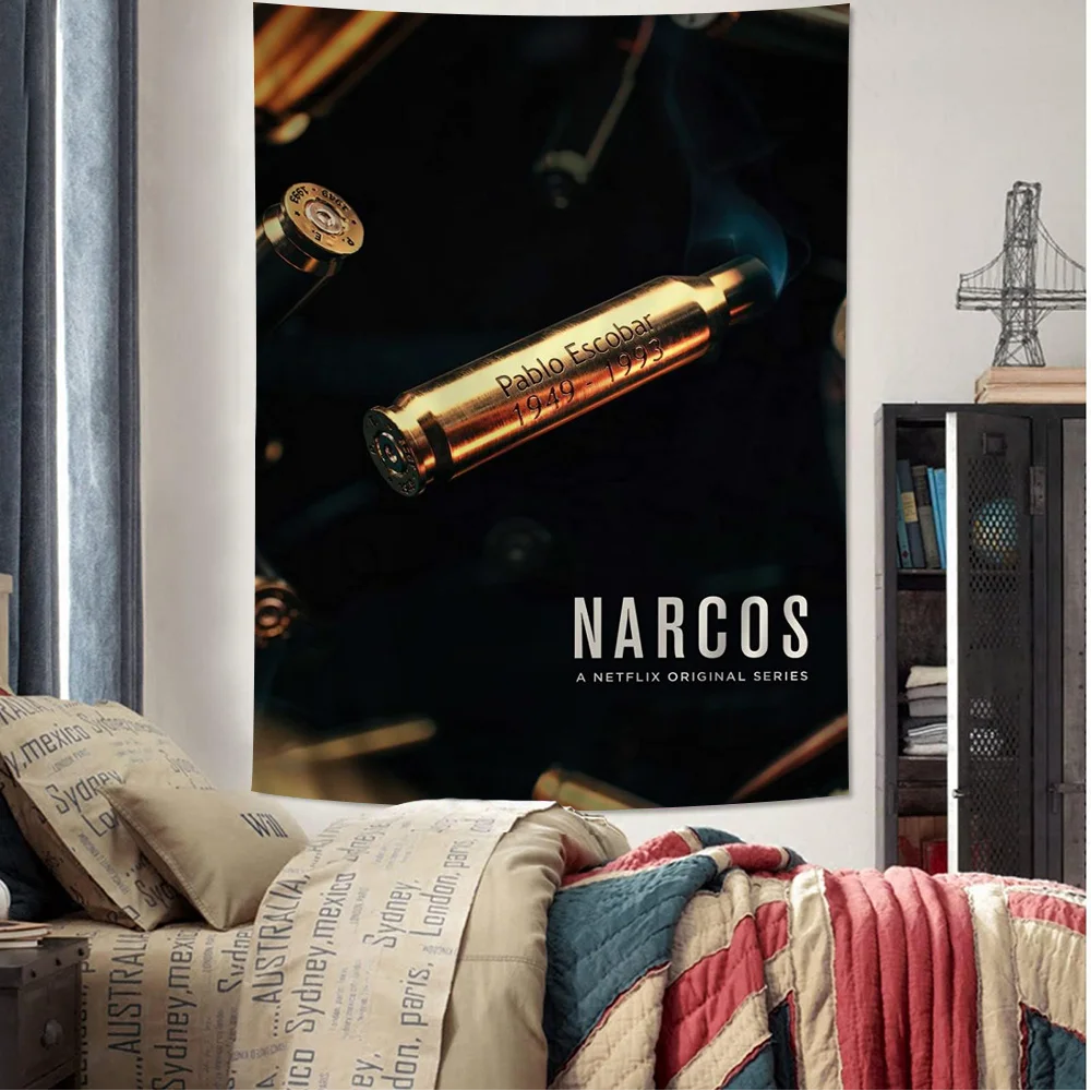 N-narcos TV Series P-pablo Tapestry Art Printing Japanese Wall Tapestry Anime Wall Hanging Home Decor