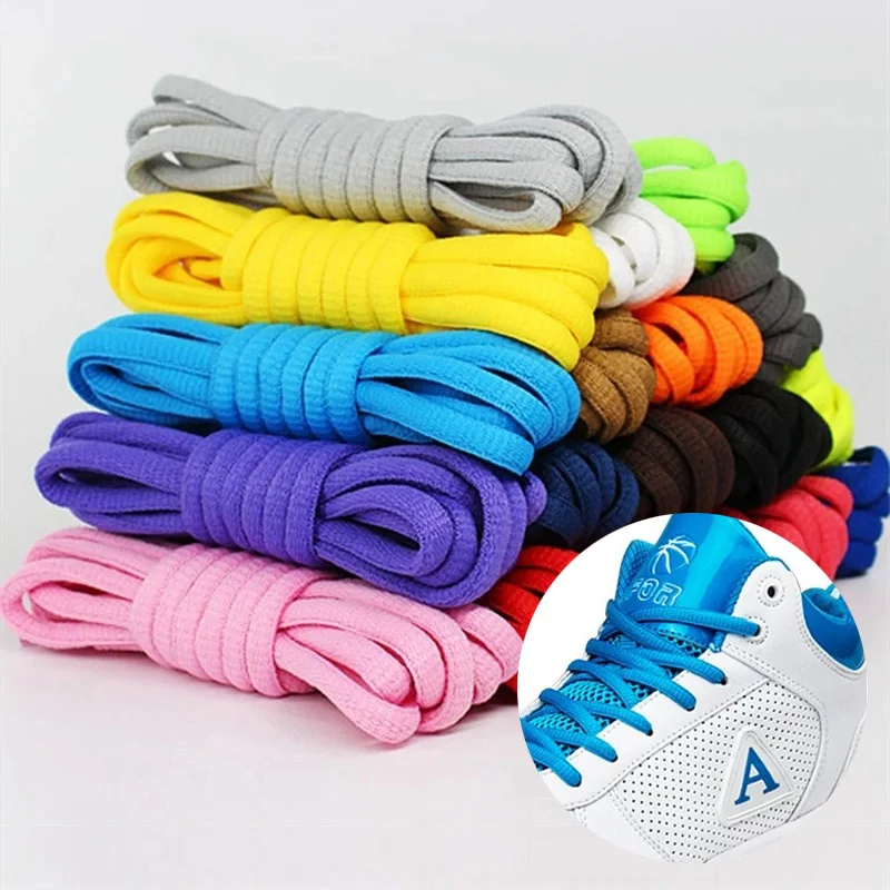 

Прочные овальные полиэстеровые туфли на плоской подошве, полукруглые спортивные шнурки, классические повседневные ботинки, шнурки для взрослых, унисекс