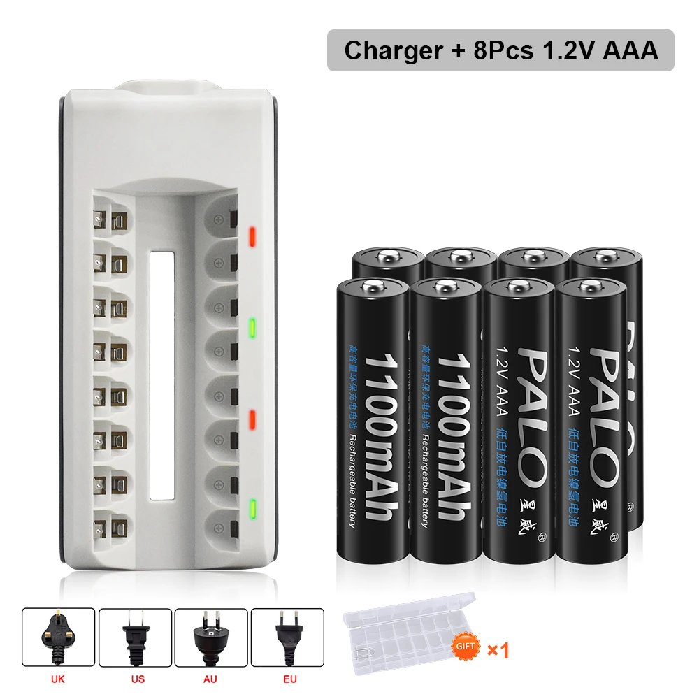 

4-24pcs 1100mAh AAA Rechargeable Battery 1.2V Ni-MH AAA Battery Rechargeable 3A Batteries little finger battery+free battery