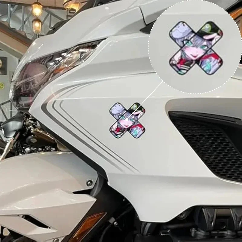 Anime Cross Girl Vinyl Decal, Waterproof Sticker for Car Rear Window Laptop RV Cool Graphic Auto Decoration