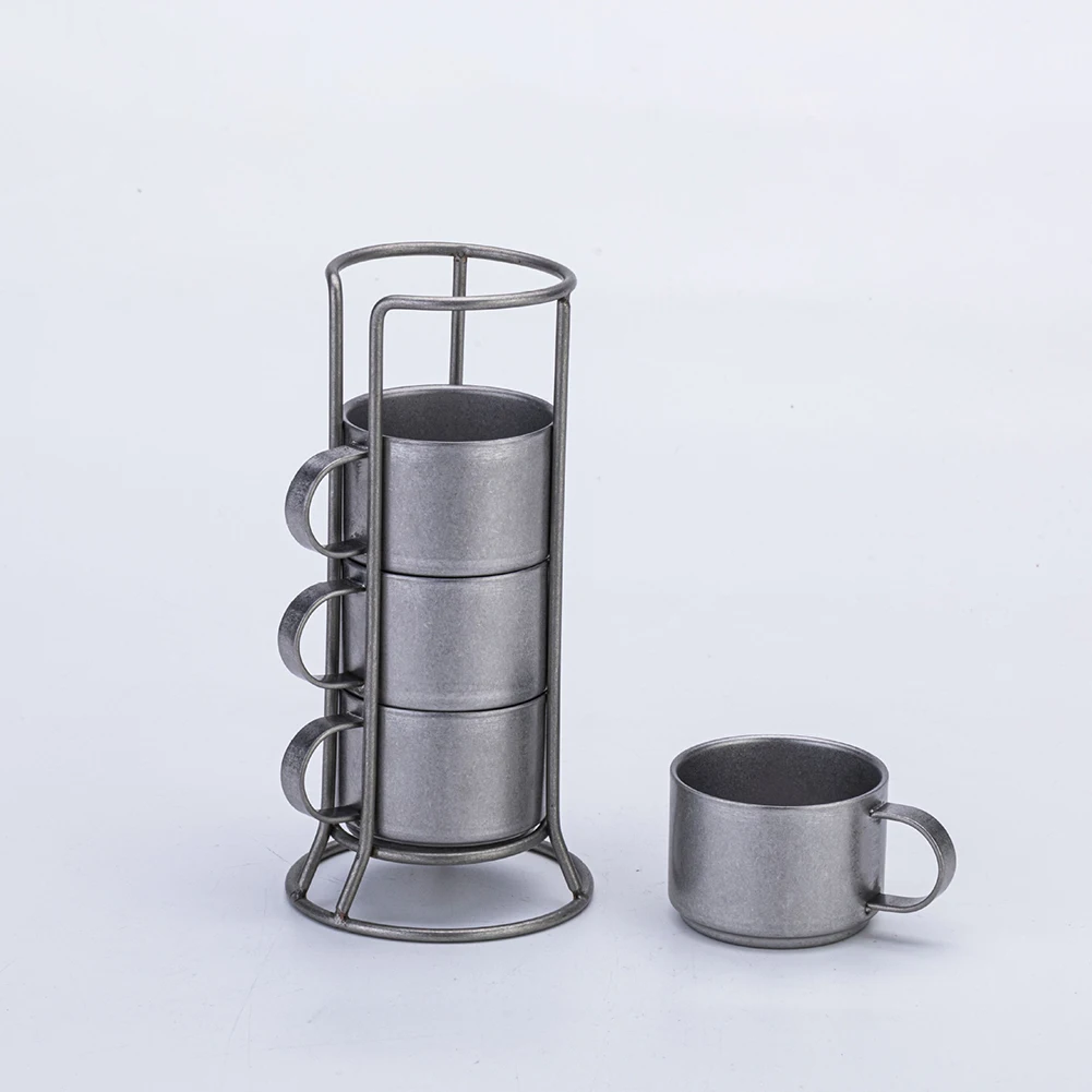 

Travel Use Outdoor Use 24*10*10CM Double-walled Coffee Cup 304 Stainless Steel Material Compact Storage Design