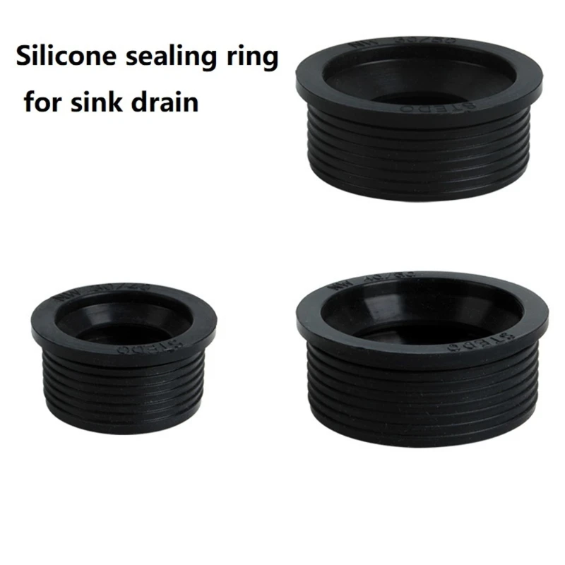 Silicone Seal Ring for Drain Pipes in Sinks Blocking Design Fits Pipe Sizes 30 to 50 Suitable for Bathroom Installation
