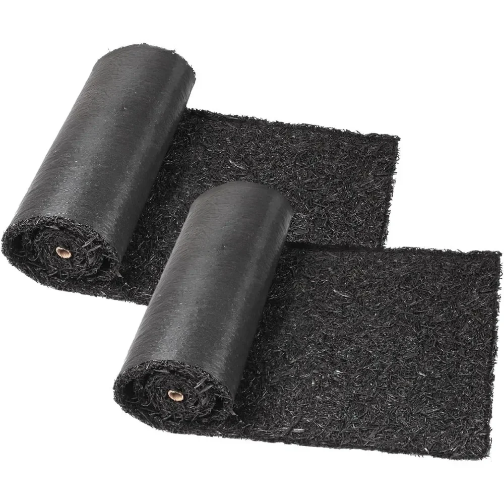 

2 Pack Recycled Rubber Mulch Mat Roll Black Permanent Mulch Walkway Pathway for Landscaping Outdoor 8' x 2'