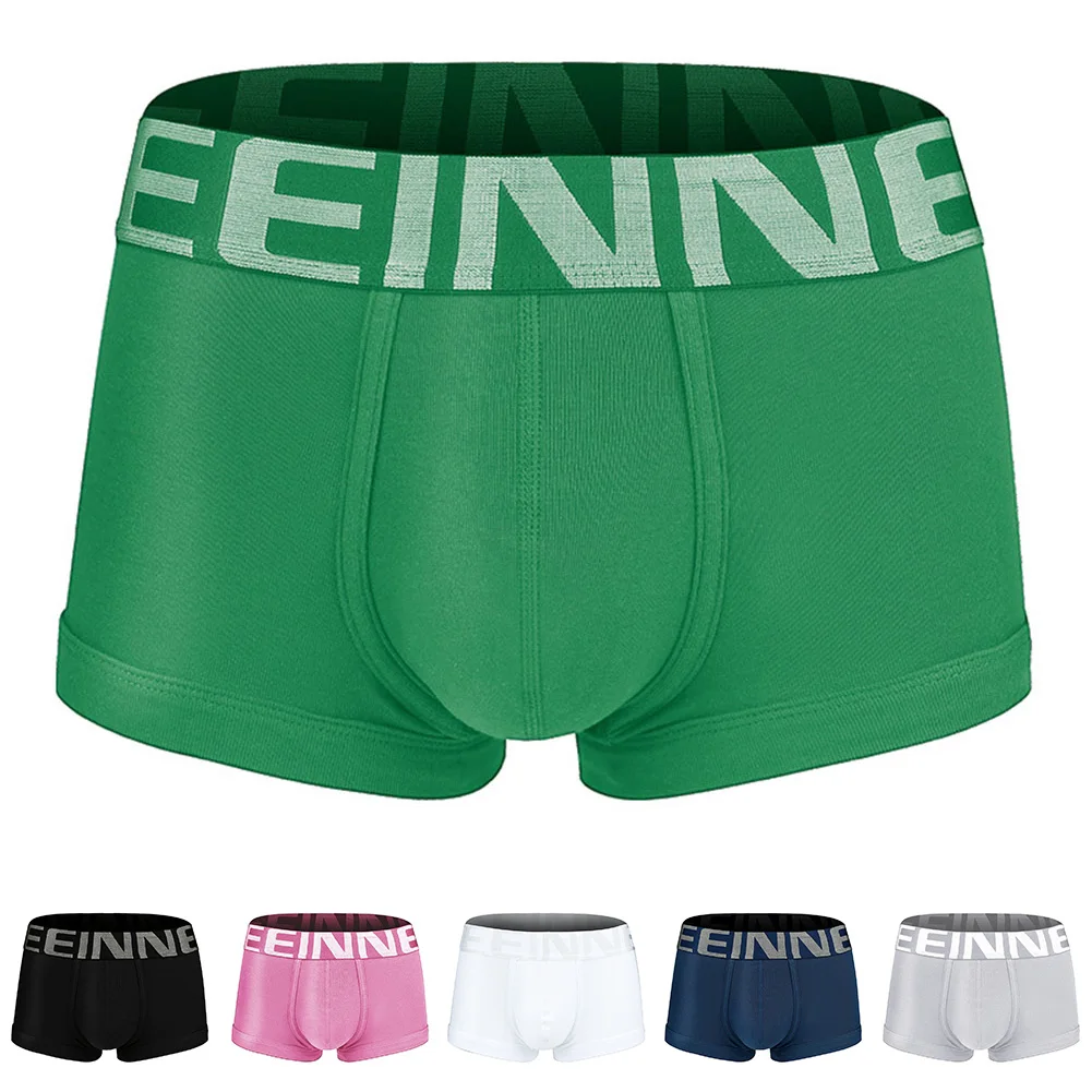 

Seeineer Mens Cotton Boxer Shorts U Convex Breathable Soft Underwear Men Mid-rise Anti-ride Up Underpants Lightweight Boxers