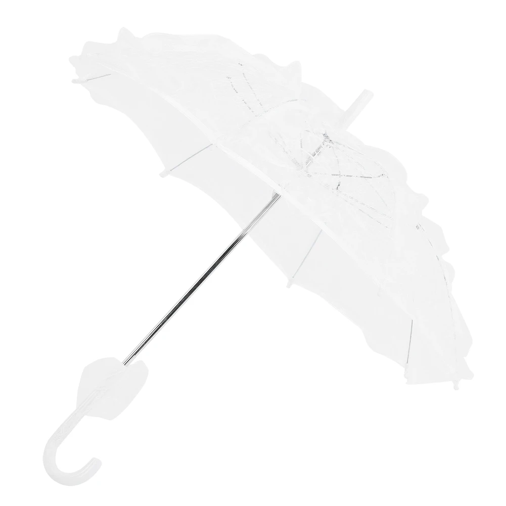 Wedding Bridal Umbrella White Lace Craft Umbrella Sun Umbrella Stage Performance Props Kids Umbrella for Wedding Party Decor