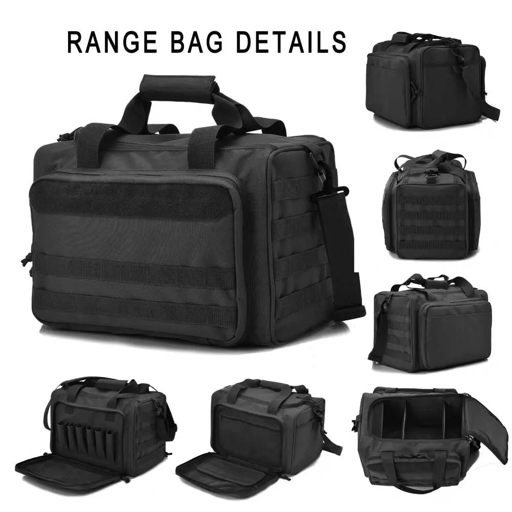 Tactical Gun Range Bag Deluxe Pistol Shooting Range Duffle Bags