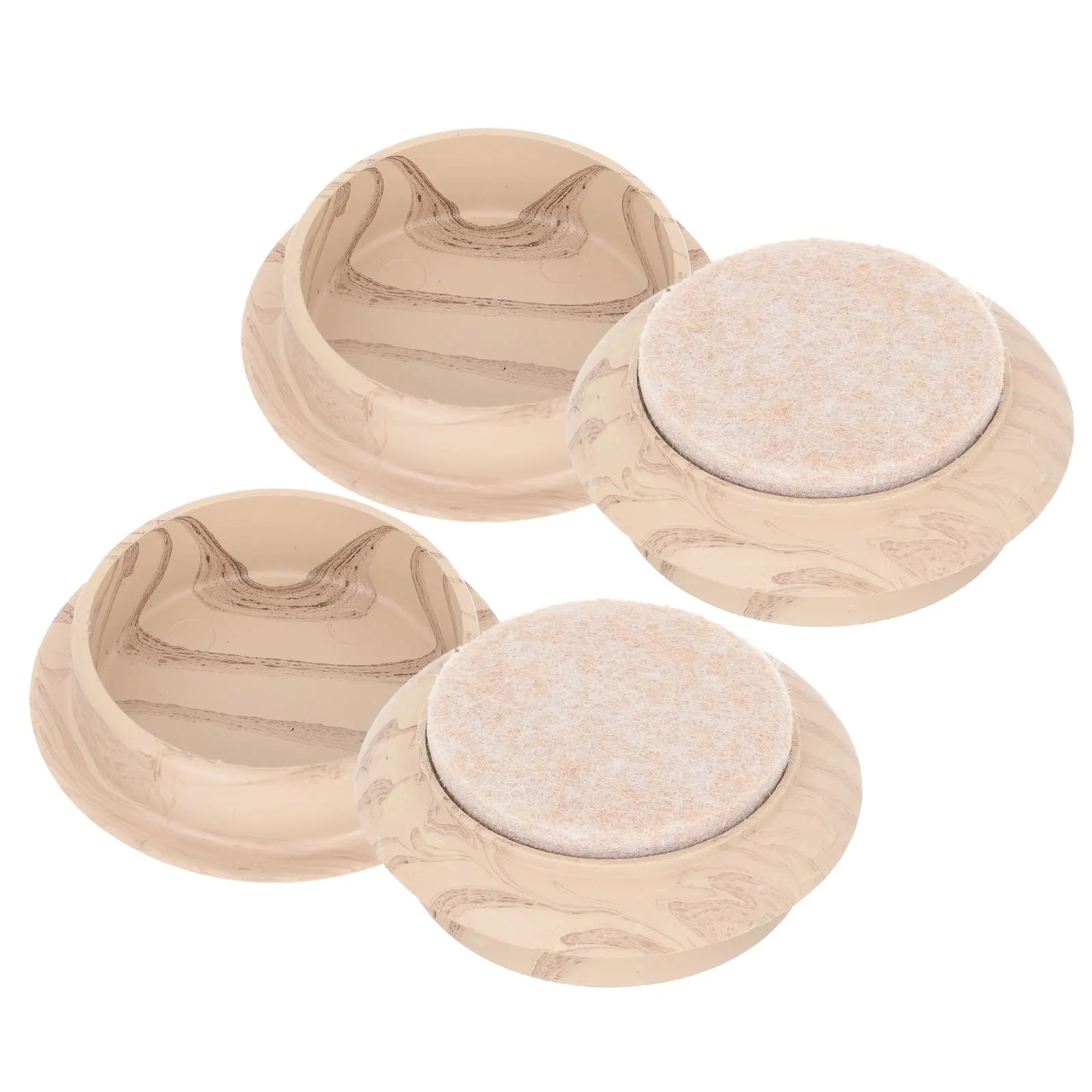 

4pcs Wood Grain Floor Mats Plastic Carpet Protectors Furniture Legs Caster Cups Hardwood Floors Round Practical Easy Install