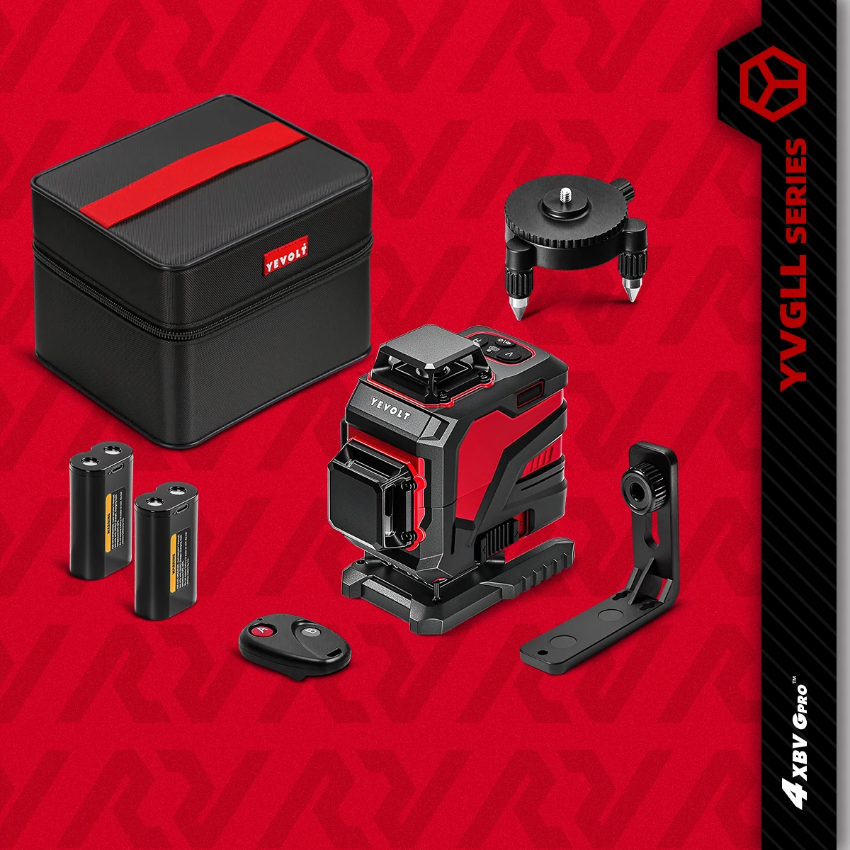 

YEVOLT YVGLL4XS16 Multi-Axis 16-Line Cross Line Laser Level Auto-Leveling 1cm Ground Clearance Ultra-Precise 30m Long Range