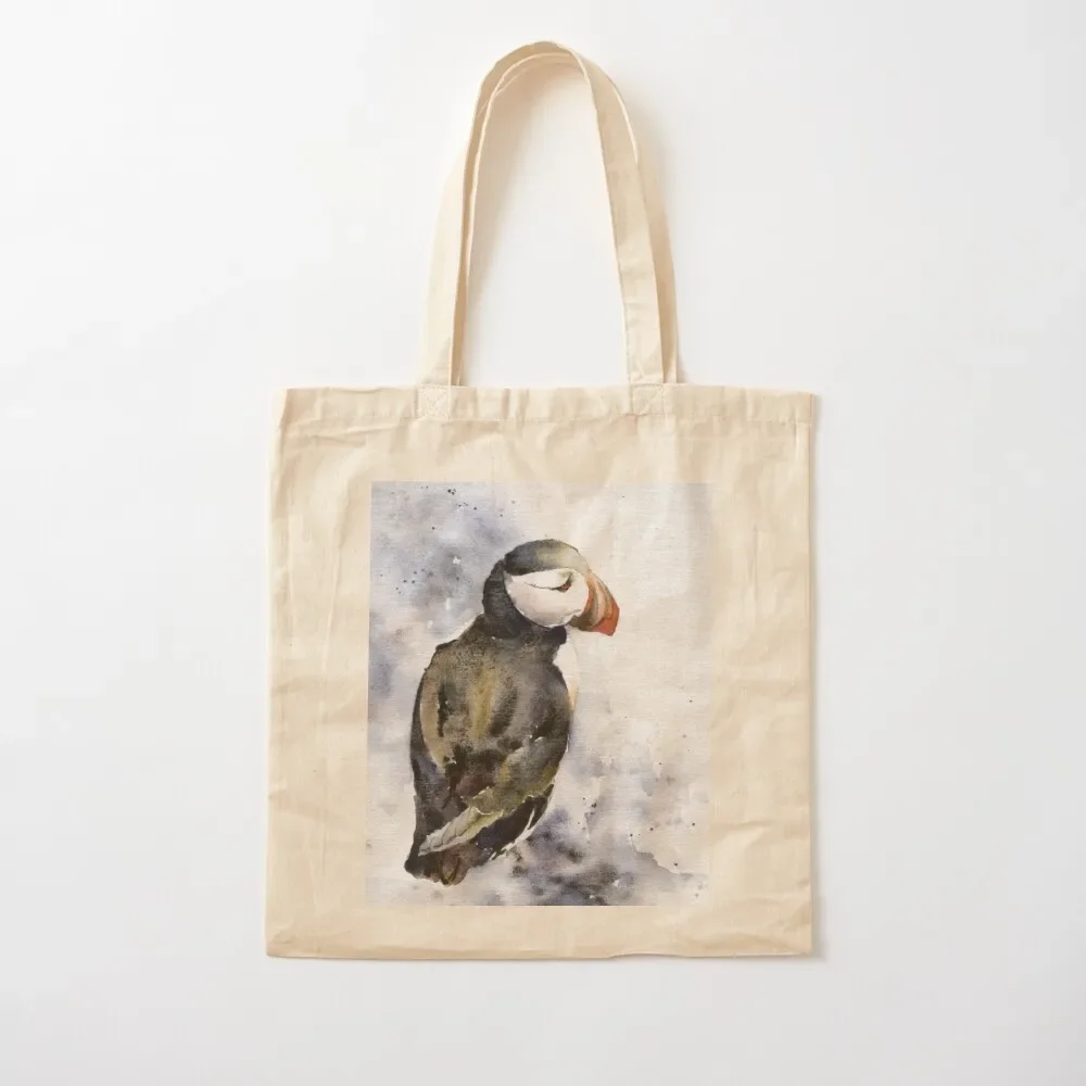 

Puffin in Iceland art. Watercolor painting Puffin Iceland Tote Bag bag luxury women tote bag Canvas for women