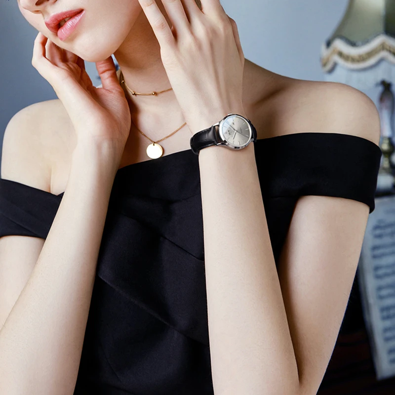 كرنفال العلامة التجارية IW الراقية سلسلة فاخرة المستوردة حركة المرأة ساعة ميكانيكية موضة جلدية الياقوت تاريخ الساعات النساء