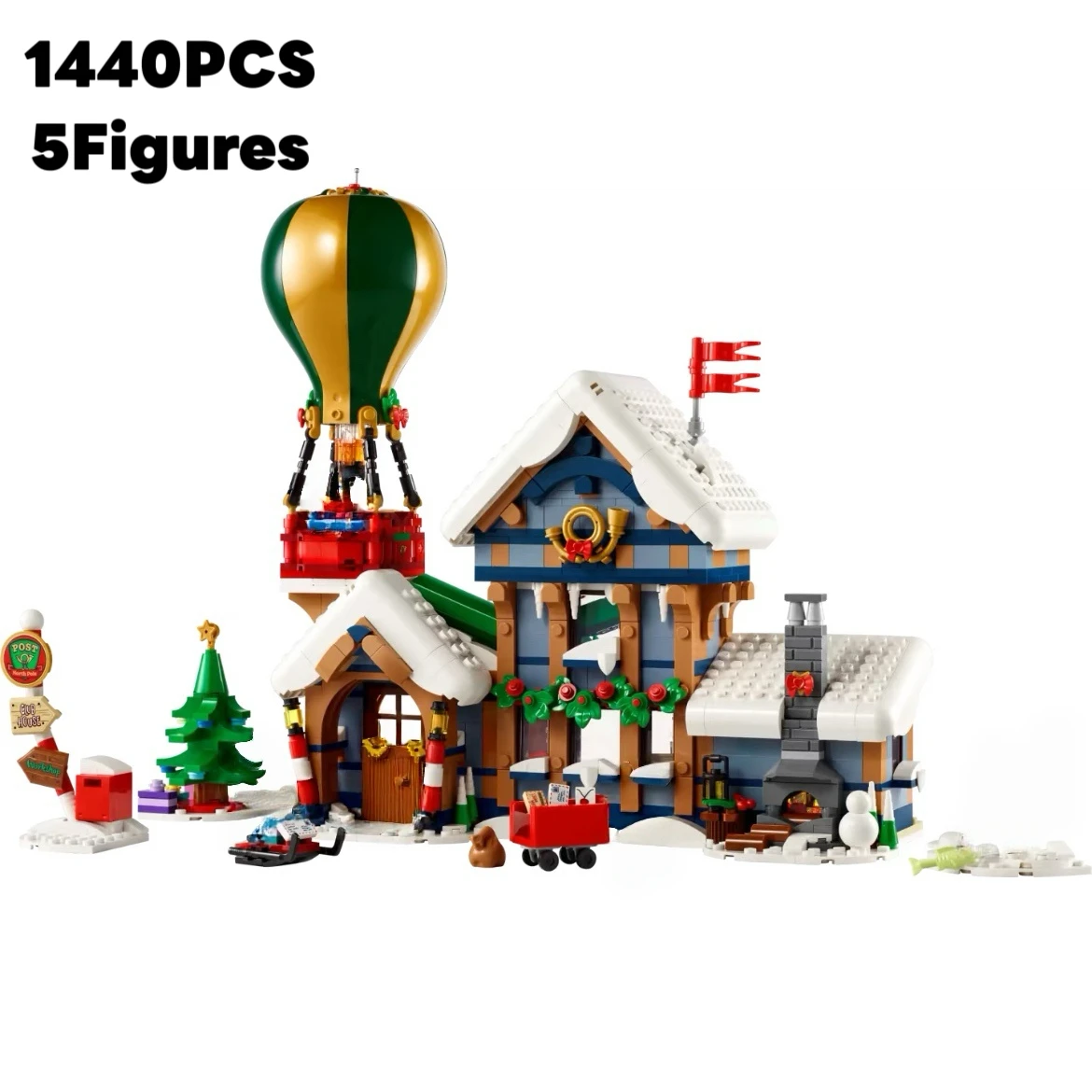 2025 novo 10339 blocos de construção do escritório postal do papai noel montagem arquitetura inverno modelo tijolos brinquedo para adultos crianças presentes natal