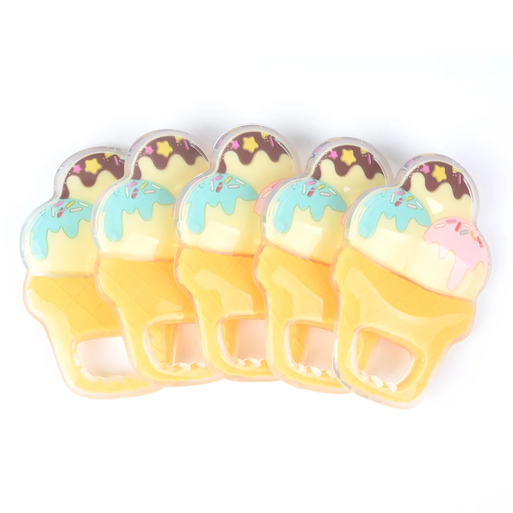 สร้อยข้อมือ LOFCA Liquid Icecream ซิลิโคน Teether Baby Teething DIY Chew สร้อยคอจี้ซิลิโคนเกรดอาหาร BPA ฟรี Pacifier Clip Chain