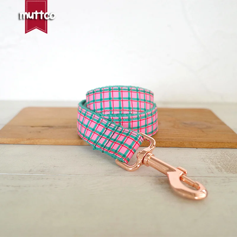 MUTTCO the combination of classic checks and pop tones PINK GREEN PLAID make a statement of character and taste 5 sizes UDC148