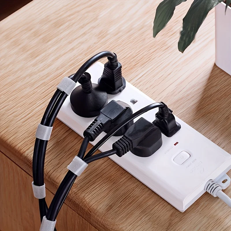2pcs 5-Meter Long Self-Adhesive Hook and Loop Cable Ties, Cable Organizer, Cuttable Strong Adhesive Cable Management Ties