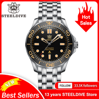 STEELDIVE SD1957 New Strap 42MM Vintage Bezel 200M Waterproof NH35 Green Luminou Sapphire Glass Automatic  Dive Watch Reloj