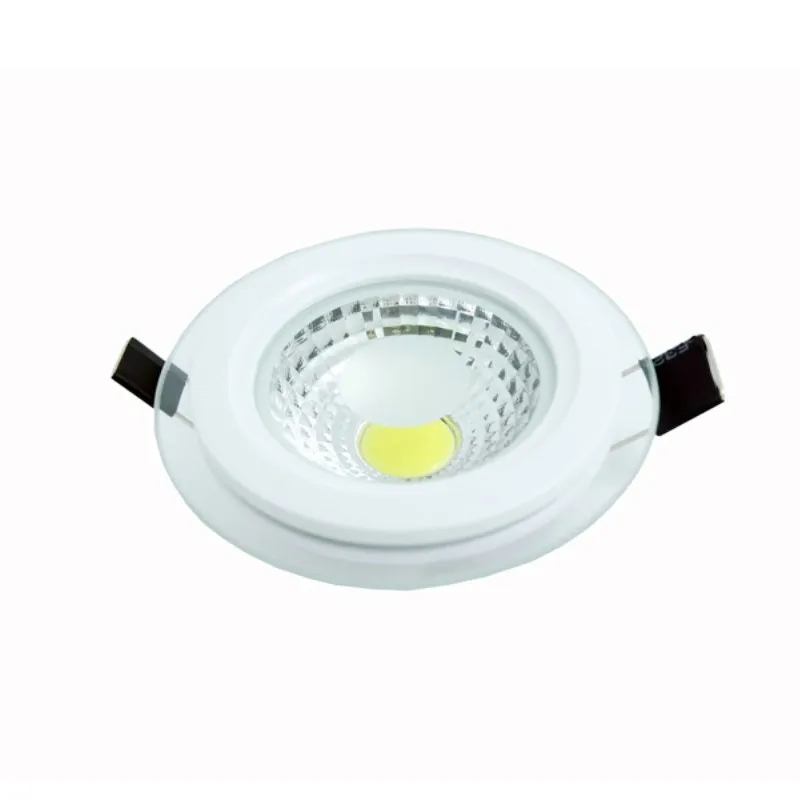 

10pcs/lot 5w LED COB Ceiling Glass Panel Light Round Recessed Lamp Pure/Warm White AC85-265v