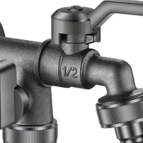 1 Pcs Outdoor Freeze Proof Zinc Alloy Dual Outlet Garden Water Faucet For Washing Hose Sprinkler Irrigation System Fixture